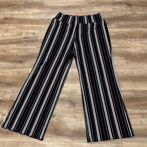 Express Black and White Striped Wide Leg Pants